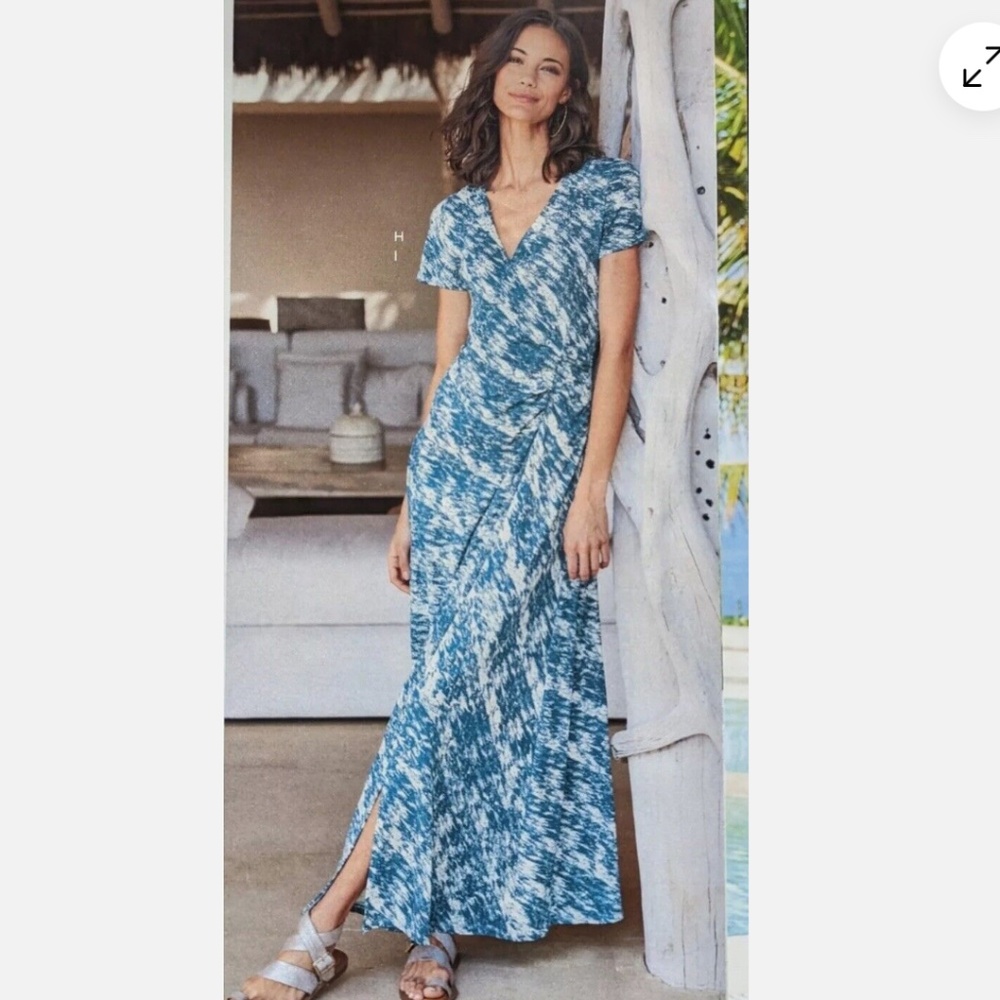 Soft Surroundings Blue Tie-Dye Maxi Dress